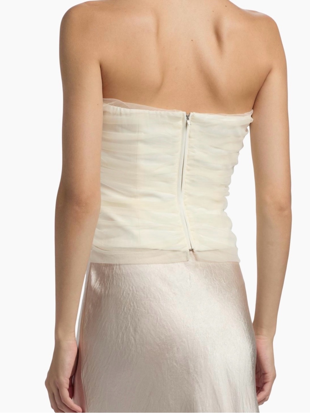 Reformation Beau Gathered Strapless Top - Ivory - Picture 2 of 10